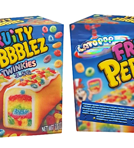 50 Pack 3.5g Shaped Mylar Bags – Fruity Cereal Graphic