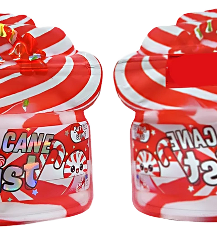 50 Pack 3.5g Shaped Mylar Bags – Candy Cane Twist Graphic