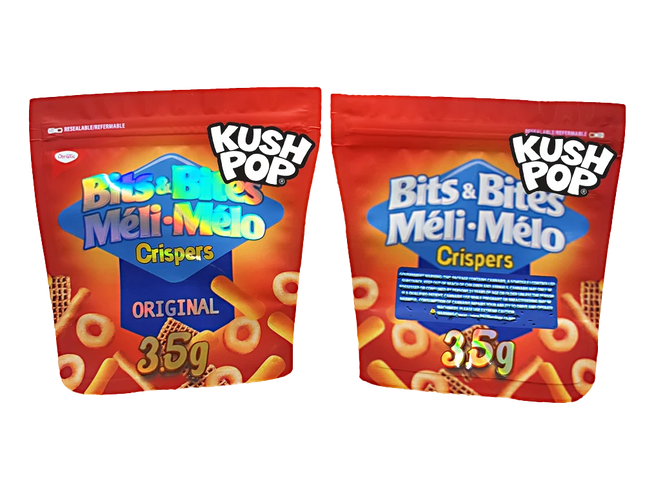 50 Pack 3.5g Shaped Mylar Bags – Colorful Candy Graphic