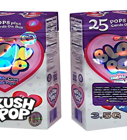 50 Pack 3.5g Shaped Mylar Bags – Bubble Gum Graphic