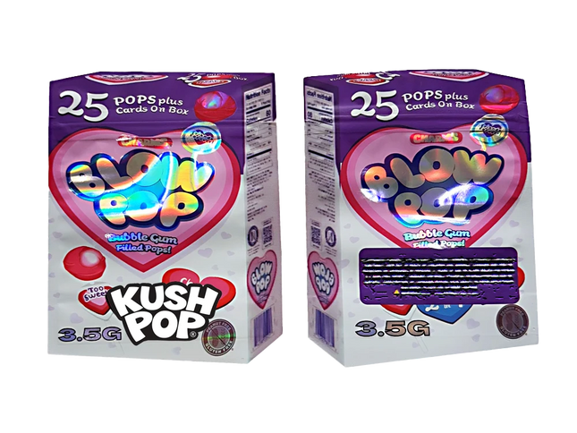50 Pack 3.5g Shaped Mylar Bags – Bubble Gum Graphic