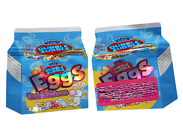 50 Pack 3.5g Shaped Mylar Bags – Bubble Egg Graphic