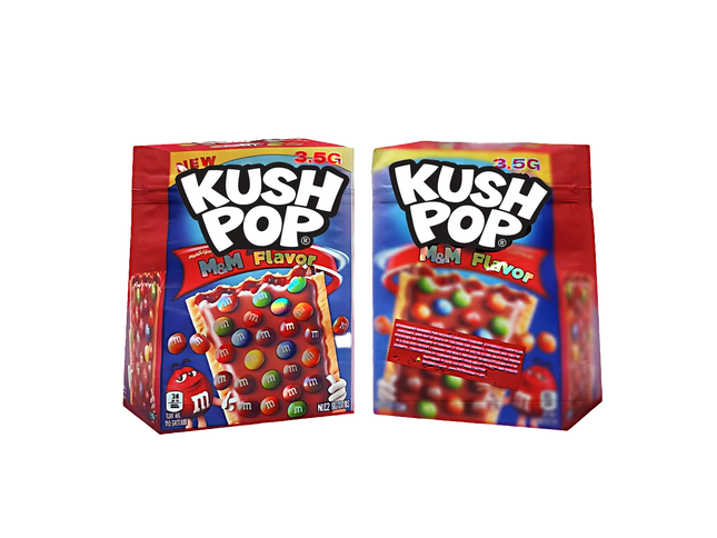 50 Pack 3.5g Shaped Mylar Bags – Chocolate Candy Graphic