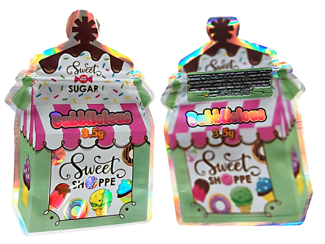 50 Pack 3.5g Shaped Mylar Bags – Sweet Shop Graphic