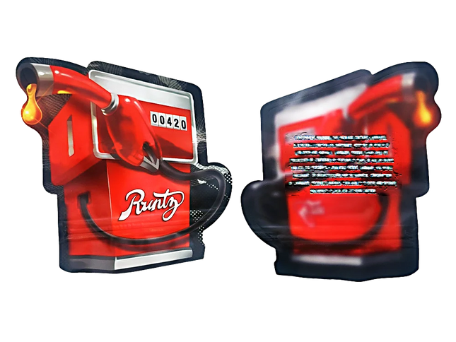 50 Pack 3.5g Shaped Mylar Bags – Fuel Pump Graphic