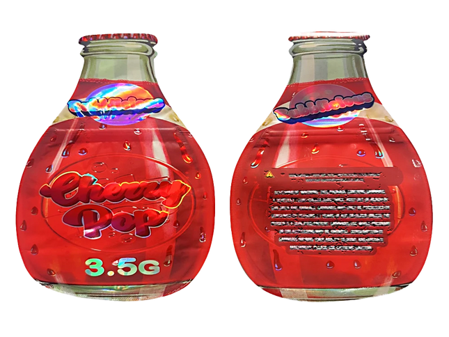 50 Pack 3.5g Shaped Mylar Bags – Cherry Pop Graphic