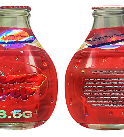 50 Pack 3.5g Shaped Mylar Bags – Cherry Pop Graphic