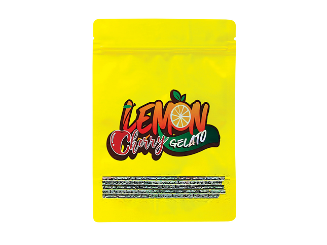 50 Pack 28g Shaped Mylar Bags – Lemon Cherry Graphic