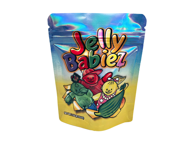 50 Pack 3.5g Decorative Mylar Bags – Jelly Character Graphic
