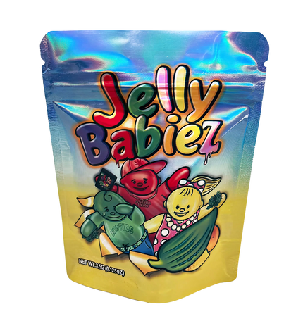 50 Pack 3.5g Decorative Mylar Bags – Jelly Character Graphic