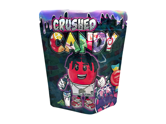 50 Pack 3.5g Decorative Mylar Bags – Crushed Candy Graphic
