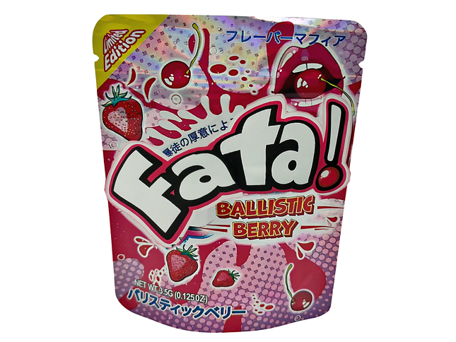 50 Pack 3.5g Unique Mylar Bags – Ballistic Berry Graphic