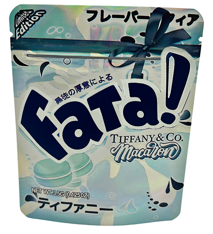 Mylar Bags Fata! Tiffany & Co. macaron packaging with blue and white design