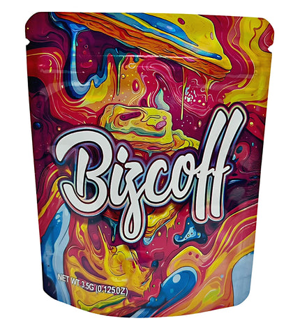 3.5G Mylar Bags, herb Mylar Bags, Where to buy mylar bags, Custom mylar bags near me, Mylar Bags Wholesale. Colorful Biscoff cookie spread packaging with abstract design