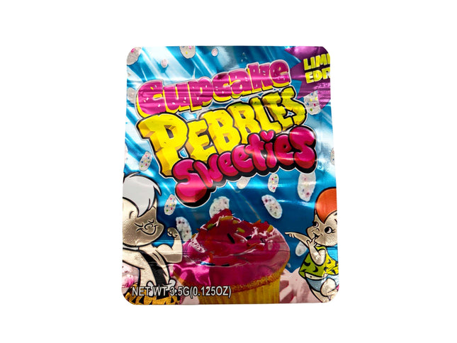 Mylar Kings Cupcake Pebbles Sweeties 3.5g Exotic Mylar Bags - 50 Pack