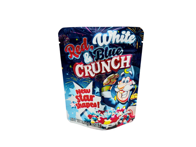 Shop Red White Blue Crunch 3.5g Exotic Mylar Bags - 50 Pack | Mylar Kings