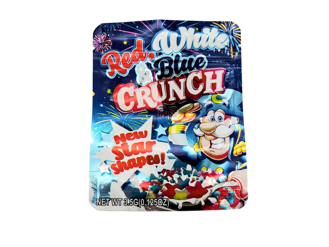 Shop Red White Blue Crunch 3.5g Exotic Mylar Bags - 50 Pack | Mylar Kings