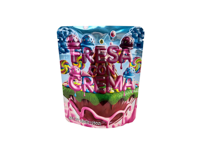 50 Pack 3.5g Fresa Con Crema Mylar Bags - Mylar Kings