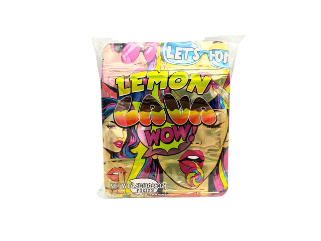 50 Pack 3.5g Lemon Lava Wow Mylar Bags | Mylar Kings Packaging