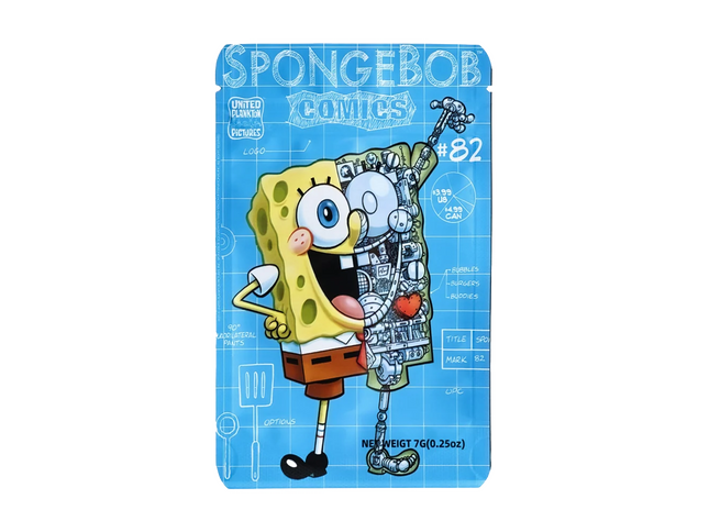 50 Pack 7g Mylar Bags – Sponge Cartoon Graphic
