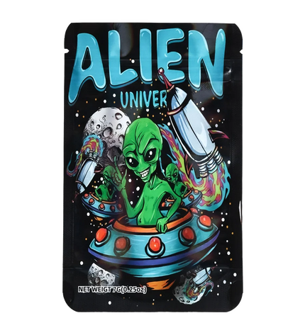 50 Pack 7g Mylar Bags – Alien Universe Graphic
