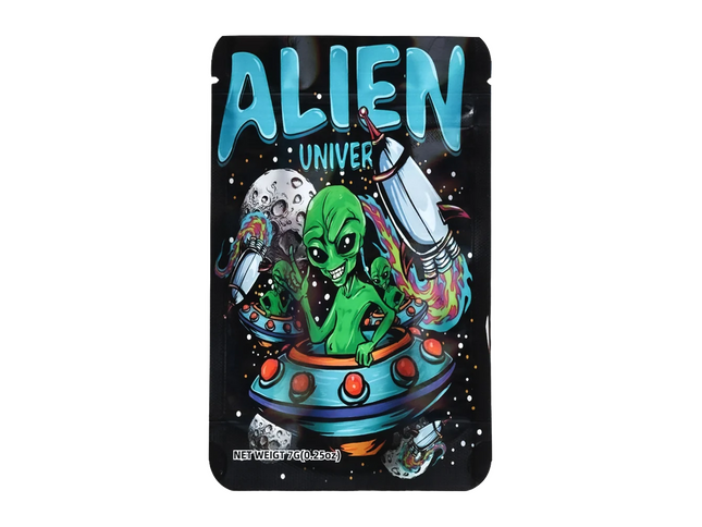 50 Pack 7g Mylar Bags – Alien Universe Graphic