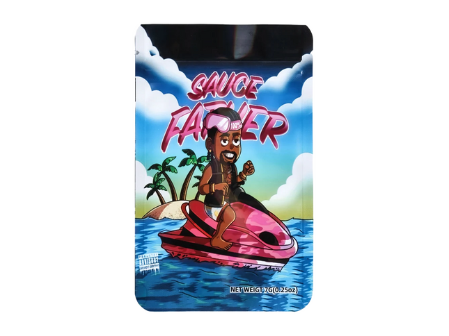 50 Pack 7g Unique Mylar Bags – Sauce Graphic