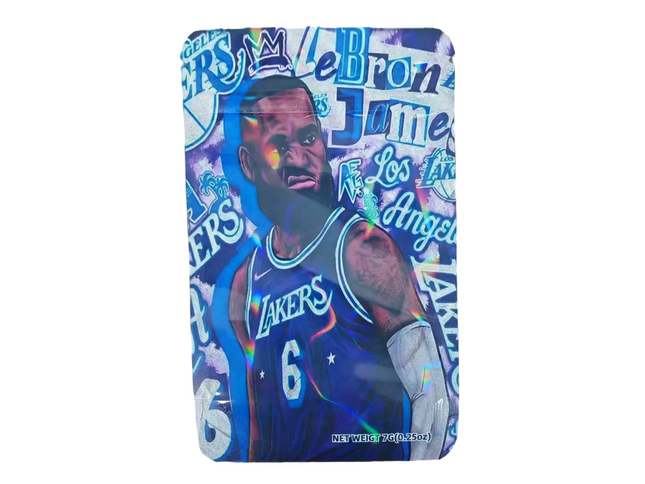 50 Pack 7g Mylar Bags – Basketball Character Graphic