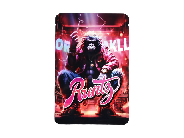 50 Pack 7g Mylar Bags – Gorilla Character Graphic