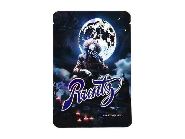 50 Pack 7g Mylar Bags – Clown Character Graphic