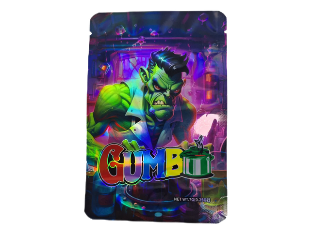50 Pack 7g Mylar Bags – Green Monster Graphic