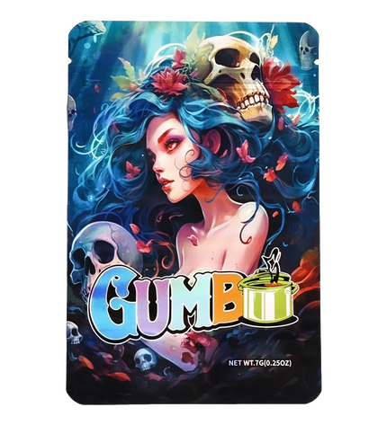 50 Pack 7g Mylar Bags – Woman and Skull Graphic