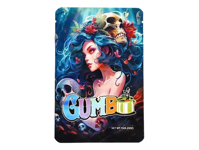 50 Pack 7g Mylar Bags – Woman and Skull Graphic