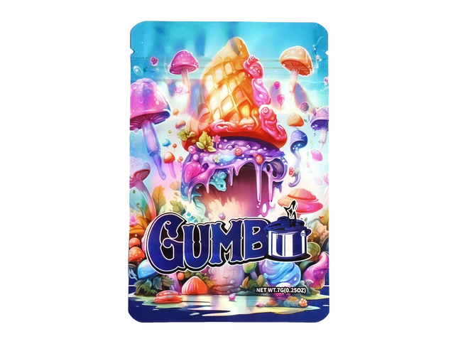 50 Pack 7g Mylar Bags – Mushroom Graphic