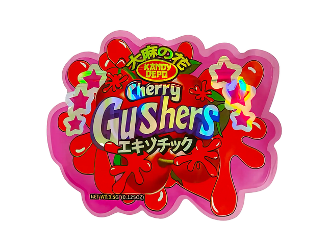 3.5g Shaped Mylar Storage Bag - Cherry Gus (50 Count)