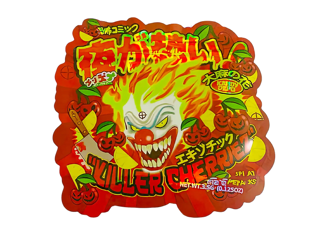3.5g Shaped Mylar Storage Bag - Killer Cherriez (50 Count)