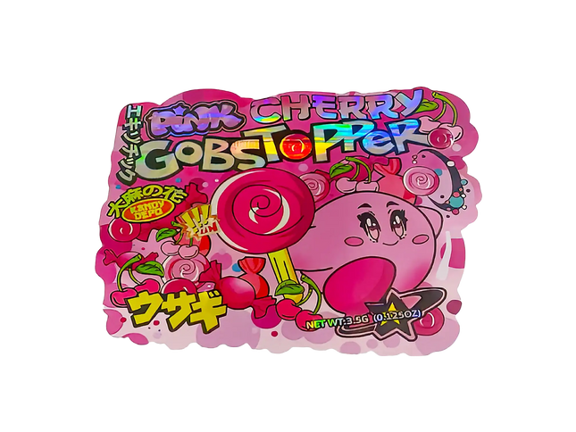 3.5g Shaped Mylar Storage Bag - Pink Cherry GS (50 Count)