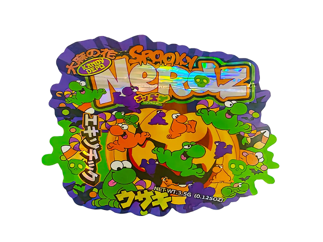 Colorful packaging with cartoon characters and text on a white background