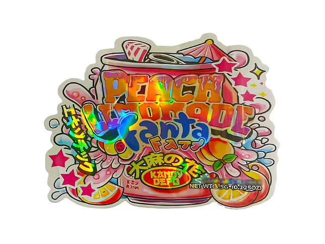 3.5g Shaped Mylar Storage Bag - Peach Lemonade Fana (50 Count)
