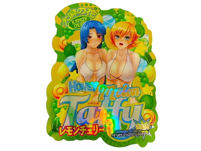 3.5g Shaped Mylar Storage Bag - Honey Melon (50 Count)