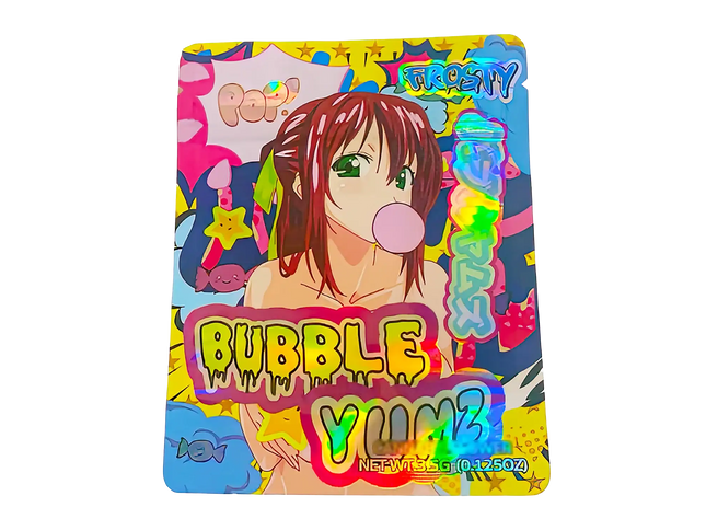 3.5g Shaped Mylar Storage Bag - Bubble Yumz (50 Count)