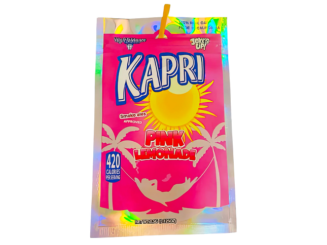 50 Pack 3.5G Shaped Mylar Bags – Pink Lemonade Design