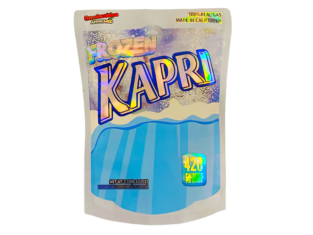 50 Pack 3.5G Shaped Mylar Bags – Frozen Kapri Design