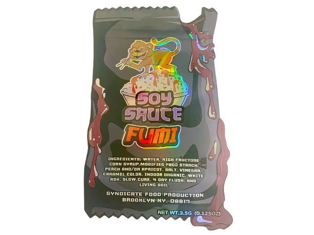 50 Pack 3.5G Shaped Mylar Bags – Soy Sauce Design