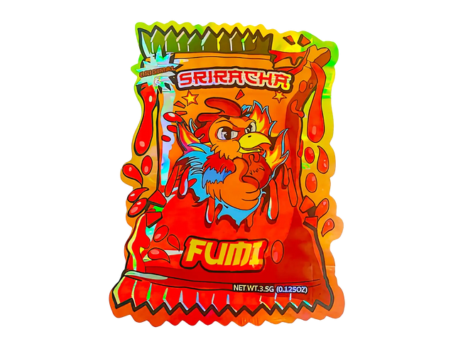 3.5g Shaped Mylar Storage Bag - Sriracha Fumi (50 Count)