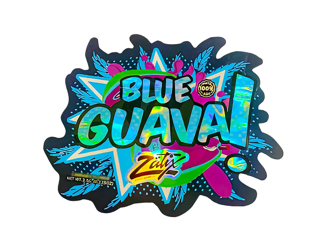 3.5g Shaped Mylar Storage Bag - Blue Guava Zatix (50 Count)