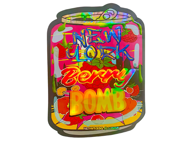 3.5g Shaped Mylar Storage Bag - New York Berry (50 Count)
