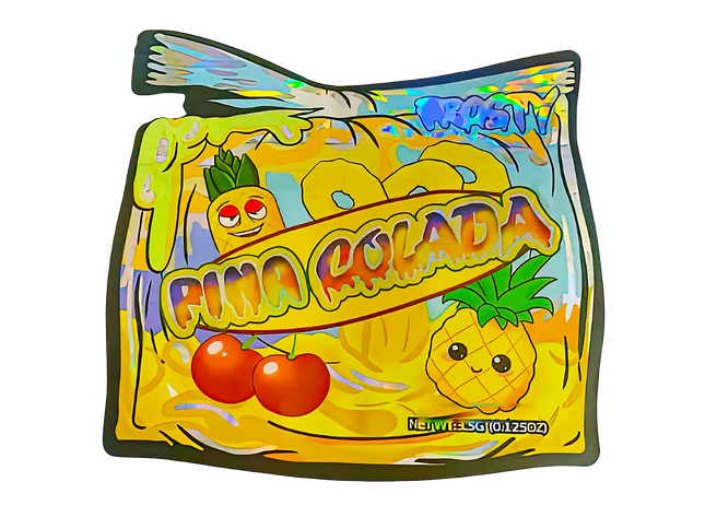 3.5g Shaped Mylar Storage Bag - Pina Colada 2 (50 Count)