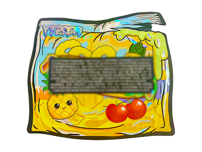 50 Pack 3.5G Shaped Mylar Bags – Pina Colada Design