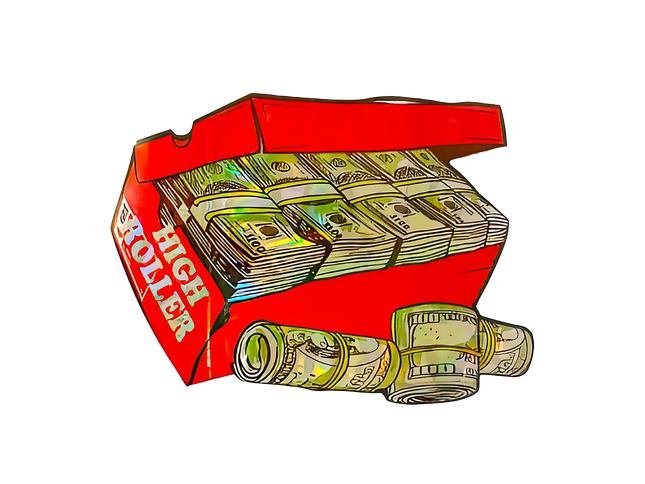 3.5g Shaped Mylar Storage Bag - High Roller (50 Count)